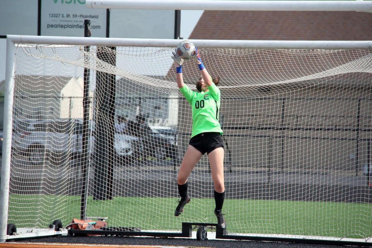 Anna Jenkins, at Plainfield East, making saves and paving a way for herself.

