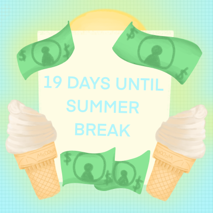 Graphic depicts the underclassmen summer break countdown.