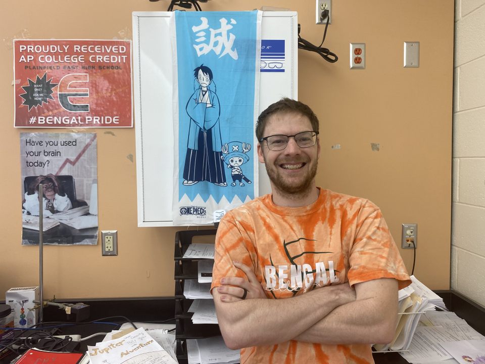 Kurt Dolson in front of his one piece themed decoration May 12.