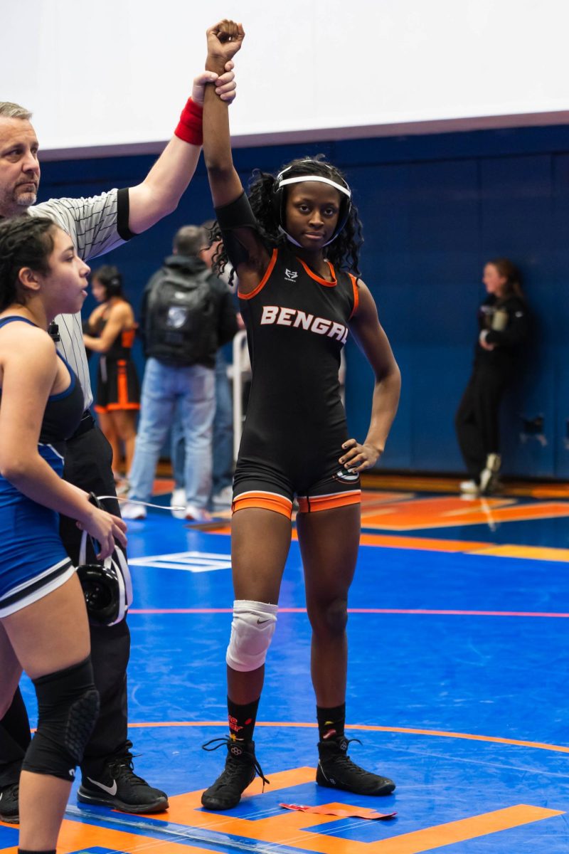 Nettey after winning a match at a tournament at Hoffman High School.