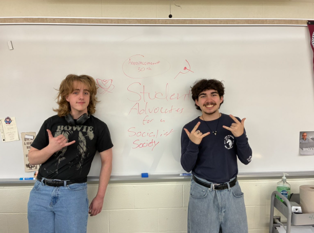 Max Wettergren (left) and Rhyler Betz (right) at SASS’s meeting Jan. 22.