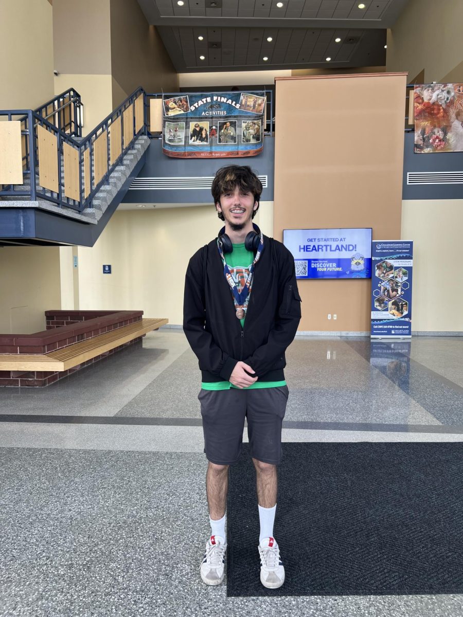 Dominic Taylor after his 5th place win in Sports Writing at the IHSA Journalism State Competition on Friday, April 24, 2026.